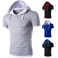 Men's T shirt Hiking Tee shirt Short Sleeve Tee Tshirt Top Outdoor Quick Dry Lightweight Breathable Sweat wicking Autumn  Fall Spring Summer Iron Gray Light Gray Dark Gray Fishing Climbing Running Lightinthebox - thumbnail