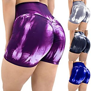 Women's Running Shorts Athletic Shorts Bottoms Fitness Gym Workout Running Jogging Exercise Butt Lift Breathable Quick Dry Sport Tie Dye Blue Purple Grey Dark Navy  Stretchy  Athleisure  Skinny Lightinthebox