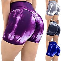 Women's Running Shorts Athletic Shorts Bottoms Fitness Gym Workout Running Jogging Exercise Butt Lift Breathable Quick Dry Sport Tie Dye Blue Purple Grey Dark Navy  Stretchy  Athleisure  Skinny Lightinthebox - thumbnail