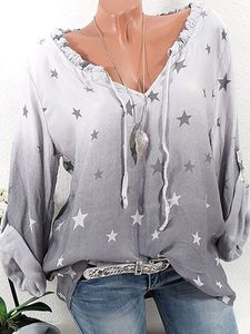 Stars Print Gradient Women Blouses