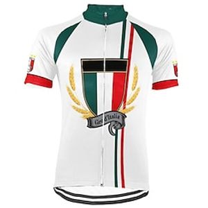21Grams Men's Short Sleeve Cycling Jersey White Bike Top Mountain Bike MTB Road Bike Cycling Spandex Polyester Breathable Quick Dry Moisture Wicking Sports Clothing Apparel  Athleisure Lightinthebox