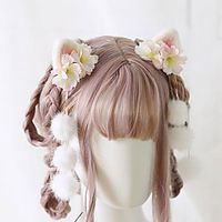 Fairy Wool Felt Cat Ears Hair Accessories Fringed Side Clip Lolita Lolita Mink Hair Ball Antique Hairpin Lightinthebox - thumbnail