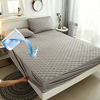 Quilted Mattress Pad Waterproof Breathable Mattress Protector Deep Pocket Pillow Top Mattress Cover with Siliconized Fiber Filling miniinthebox - thumbnail