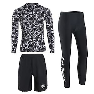 Men's Rash guard Swimsuit UV Sun Protection UPF50 Breathable Long Sleeve Spandex Diving Suit Swimsuit 3-Piece Swimming Diving Surfing Water Sports Spring Summer Autumn  Fall  Quick Dry  Quick Dry Lightinthebox