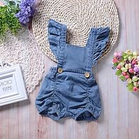 Baby Girls' Romper Casual Streetwear Daily Sports Light Blue Solid Colored Backless Modern Style Ruched Sleeveless / Toddler / Spring / Summer / Ruffle miniinthebox - thumbnail