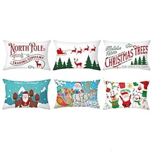Christmas Lumbar Pillow Xmas Decorative Toss Pillows Cover 1PC Soft Cushion Case Pillowcase for Bedroom Livingroom Sofa Couch Chair Lightinthebox