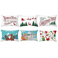 Christmas Lumbar Pillow Xmas Decorative Toss Pillows Cover 1PC Soft Cushion Case Pillowcase for Bedroom Livingroom Sofa Couch Chair Lightinthebox - thumbnail