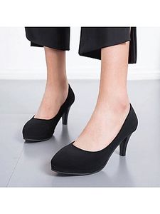 Plain High Heeled Velvet Pumps
