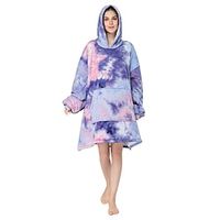 Adults' Hoodie Kigurumi Pajamas Tie Dye Print Onesie Pajamas Flannel Cosplay For Men and Women Christmas Animal Sleepwear Cartoon Festival  Holiday Costumes Lightinthebox - thumbnail