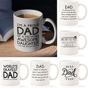 DAD Letter Printed Ceramic Coffee Mug 11oz Proud Dad Of A Awesome Daughter Mug,Best Gifts For Dad, Unique Father's Day Birthday Gift Christmas Gift Lightinthebox