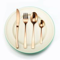 KCASA KC-FL90 Stainless Steel Rosy Gold Flatware Dinnerware Cutlery Fork Knife Spoon Tableware Set