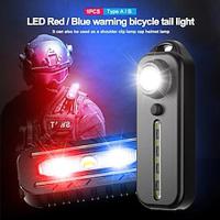 LED Red and Blue Shoulder Police Light with Clip USB Rechargeable Flashlights Warning Safety Torch Bike Warn Lantern Lightinthebox