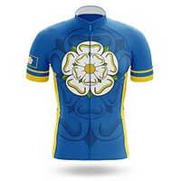 21Grams Men's Short Sleeve Cycling Jersey Summer Spandex Blue Floral Botanical Bike Top Mountain Bike MTB Road Bike Cycling Quick Dry Moisture Wicking Sports Clothing Apparel  Athleisure Lightinthebox - thumbnail