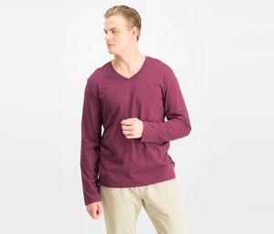 Mens Slim-Fit V-Neck Shirt  Plum Night