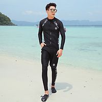 Men's Rash Guard Dive Skin Suit Spandex Swimwear UV Sun Protection Quick Dry Long Sleeve 3-Piece - Swimming Diving Surfing Snorkeling Patchwork Autumn  Fall Spring Summer Lightinthebox - thumbnail