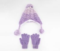 Big Girls 2-Pc. Ombre Heidi Hat & Gloves Set Purple Big Girls 2-Pc. Ombre Heidi Hat & Gloves Set Purple