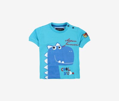 Toddlers Boys Dino Cool Dude Print T-Shirt Turquoise Toddlers Boys Dino Cool Dude Print T-Shirt Turquoise