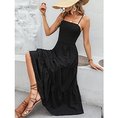 Women's Black Dress Elegant Dress Long Dress Maxi Dress Cold Shoulder Party Holiday Date Elegant Strap Sleeveless Loose Fit Black Color S M L XL Size Lightinthebox Women's Black Dress Elegant Dress Long Dress Maxi Dress Cold Shoulder Party Holiday Date Elegant Strap Sleeveless Loose Fit Black Color S M L XL Size Lightinthebox