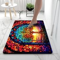 The Tree of Life Bathroom Deco Diatomaceous Earth Bath Mat Xmas Soft Mat Rubber Anti-Slip Fast Dry Super Absorbent Thin Bathroom Mat for Under Door - Bathroom Floor Mat Rug Bathtub Front Shower Mat Sink Lightinthebox - thumbnail