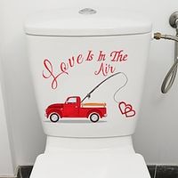 1pc Truck  Slogan Graphic Toilet Lid Sticker, Modern Letter  Heart Print WC Pedestal Pan Cover Sticker For Bathroom. miniinthebox - thumbnail