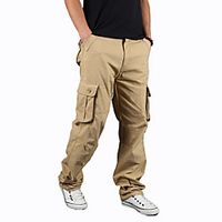 Men's Hiking Pants Trousers Hunting Pants Tactical Cargo Pants Dust Proof Quick Dry Breathable Wearproof Fall Spring Solid Colored Cotton for Black Yellow Dark Green S M L XL XXL Lightinthebox - thumbnail