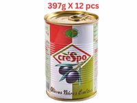 Crespo Black Olives Tin (Pack Of 12 X 397g)