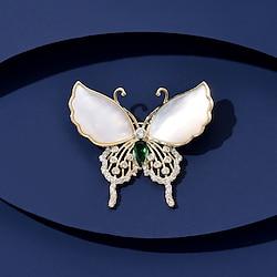 Women's Brooches Retro Butterfly Animals Stylish Artistic Luxury Sweet Brooch Jewelry White Green For Party Daily Holiday Prom Date Lightinthebox