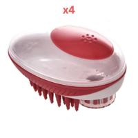 M-Pets Rubeaz Soap Dispenser & Brush Red (Pack of 4)