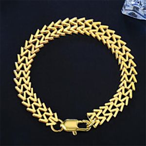 Men's Chain Bracelet Classic Flower Fashion 18K Gold Plated Bracelet Jewelry Gold For Party Evening Gift miniinthebox