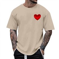 Heart Fashion Outdoor Casual Men's 3D Print T shirt Tee Sports Outdoor Holiday Festival Valentine's Day T shirt Black White Navy Blue Short Sleeve Crew Neck Shirt Spring  Summer Clothing Apparel S M Lightinthebox - thumbnail