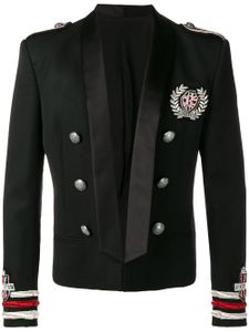 Balmain semi-embroidered wool jacket - Black