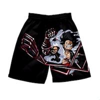 One Piece Monkey D. Luffy Beach Shorts Board Shorts Back To School Anime Harajuku Graphic Kawaii Shorts For Couple's Men's Women's Adults' 3D Print Street Casual Daily Lightinthebox - thumbnail