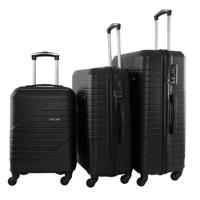 PARA JOHN PJTR3021 Hardside 3 Pcs Trolley Luggage Set, BLACK