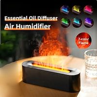 2023 Flame Aroma Diffuser Air Humidifier Ultrasonic Cool Mist Maker Fogger Led Essential Oil Diffuser 7-color Flame Humidifier Lightinthebox - thumbnail