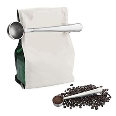 1pc Coffee Scoop And Bag Clip Combined, 2-in-1 Stainless Steel Tablespoon Coffee Spoon With Long Handle, Multifunction Sealing Bag Clip For Tea, Coffee, Protein Powder, Instant Drinks, Kitchen Tools. Lightinthebox 1pc Coffee Scoop And Bag Clip Combined, 2-in-1 Stainless Steel Tablespoon Coffee Spoon With Long Handle, Multifunction Sealing Bag Clip For Tea, Coffee, Protein Powder, Instant Drinks, Kitchen Tools. Lightinthebox