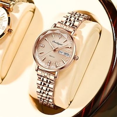 POEDAGAR Women Quartz Watch Fashion Luxury Diamond Analog Wristwatch Calendar Date Week Waterproof Casual Ladies Watch Lightinthebox