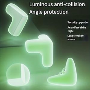 10pcs Luminous Anti-collision Angle Transparent Anti-bump Protection Corner Tea Table Furniture Soft Bag Corner Bag Edge Stickers Silicone Protection Furniture Accessories Lightinthebox