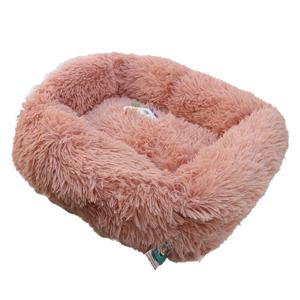 Nutrapet Grizzly Square Bed Beige Pink - 66 X 56 X 18Cm - Medium