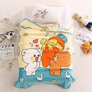 Blankets  Throws, Animal / Cartoon / Letter Flannel Toison Warmer Soft Comfy Blankets miniinthebox