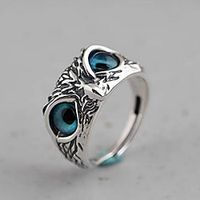 1PC Ring For Women's AAA Cubic Zirconia Blue Street Date Alloy Classic Owl Lightinthebox