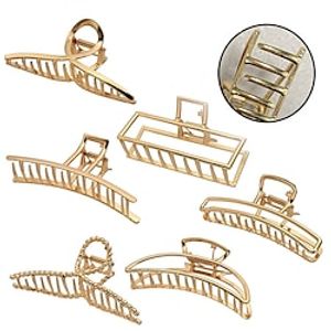 6 Pack Large Hair Claw Clips for WomanGold hair clipsStrong Hold metal jaw clipHair Clamps for Thin Thick HairFashion Hair Accessories Gifts for women Lightinthebox