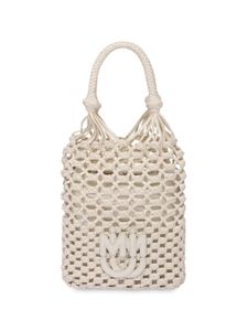 Miu Miu macramé drawstring tote bag - White