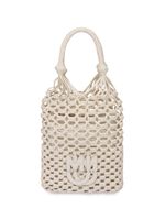 Miu Miu macramé drawstring tote bag - White