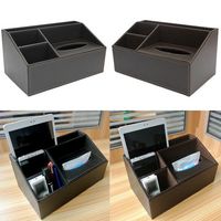 Faux Leather Tissue Box Cover Paper Holder Storage Organizer Remote Control Home Storage Container