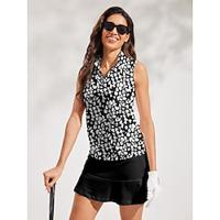 Women's Golf Polo Shirt Black Sleeveless Top Ladies Golf Attire Clothes Outfits Wear Apparel Lightinthebox