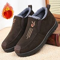 Men's Boots Dress Shoes Winter Boots Fleece lined Walking Casual Outdoor Daily PU Warm Breathable Comfortable Loafer Coffee color Black Fall Winter miniinthebox - thumbnail