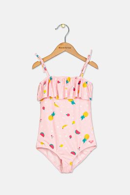 Girls Lovely Aloha One Piece Swimsuit  Pink
