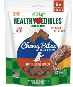 Nylabone Healthy Edibles Grain Free Chewy Bites Beef & Cheese Flavor 6Oz