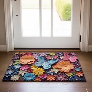 Folk Art Butterflies Doormat Non-Slip Oil Proof Rug Indoor Outdoor Mat Bedroom Decor Bathroom Mat Entrance Rug Door Mat Lightinthebox