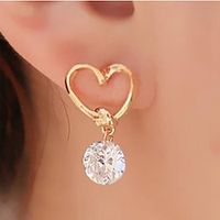 1 Pair Drop Earrings For Women's AAA Cubic Zirconia Daily Date Alloy Classic Fashion Sweet Heart Lightinthebox